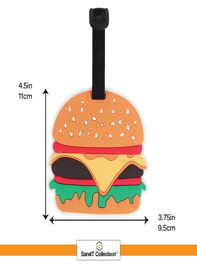 SandT Collection Set of 2 Fun Food Luggage Tags for Travel Suitcase ID Holder (Burger) - Image 4