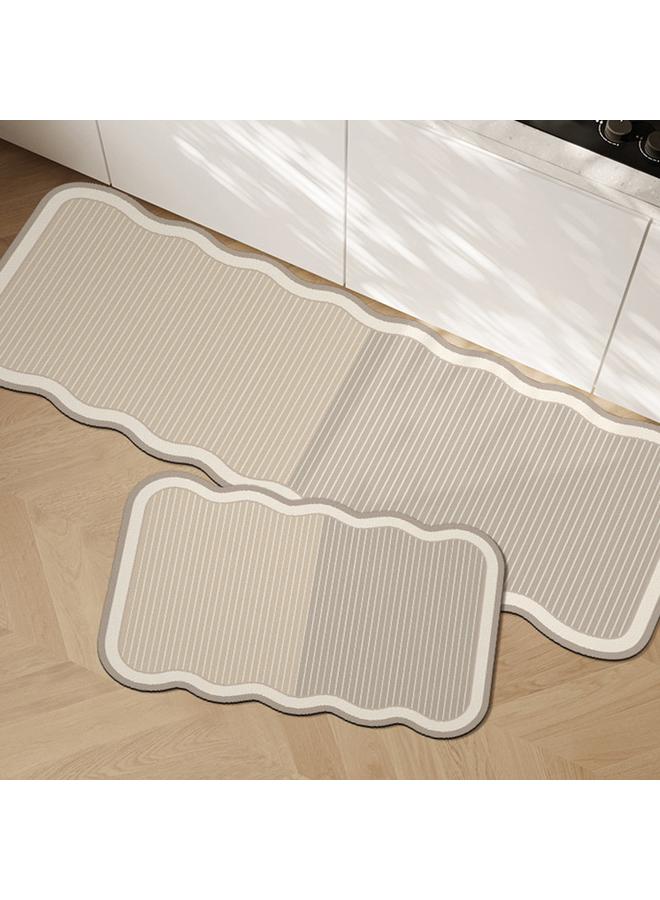 Bluejw Japanese Style Water Absorbent Kitchen Mat Household Two-piece Non-slip Quick-drying Diatom Mud Mat Easy-care Door Mat  - Image 2