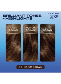 CLAIROL Clairol Nice'n Easy Permanent Hair Color, 5 Medium Brown, Pack of 1  - Image 4