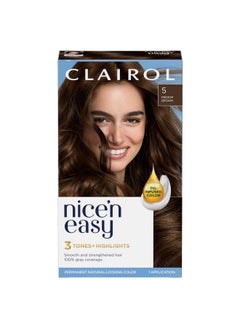 CLAIROL Clairol Nice'n Easy Permanent Hair Color, 5 Medium Brown, Pack of 1  - Image 1