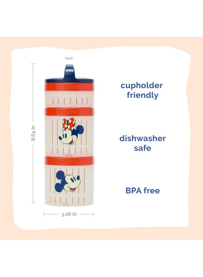 Whiskware Disney Mickey Mouse and Friends Stackable Snack Containers for Babies, Toddlers, and Kids, 3 Stackable Snack Cups for School and Travel, Cupholder Friendly, Mickey and Minnie! Baseball! - Image 2