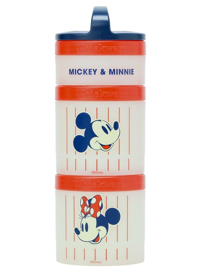 Whiskware Disney Mickey Mouse and Friends Stackable Snack Containers for Babies, Toddlers, and Kids, 3 Stackable Snack Cups for School and Travel, Cupholder Friendly, Mickey and Minnie! Baseball! - Image 1