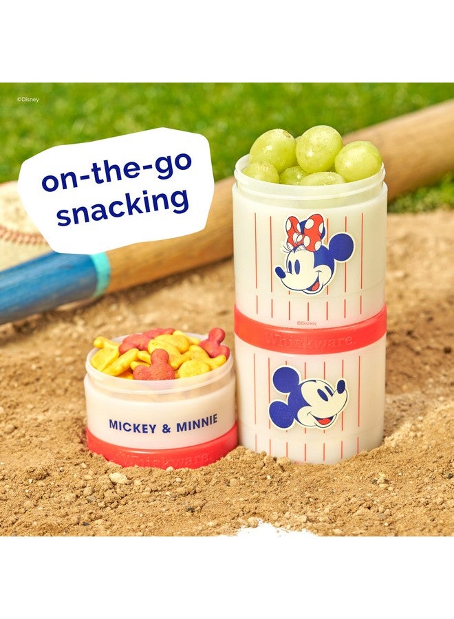 Whiskware Disney Mickey Mouse and Friends Stackable Snack Containers for Babies, Toddlers, and Kids, 3 Stackable Snack Cups for School and Travel, Cupholder Friendly, Mickey and Minnie! Baseball! - Image 5