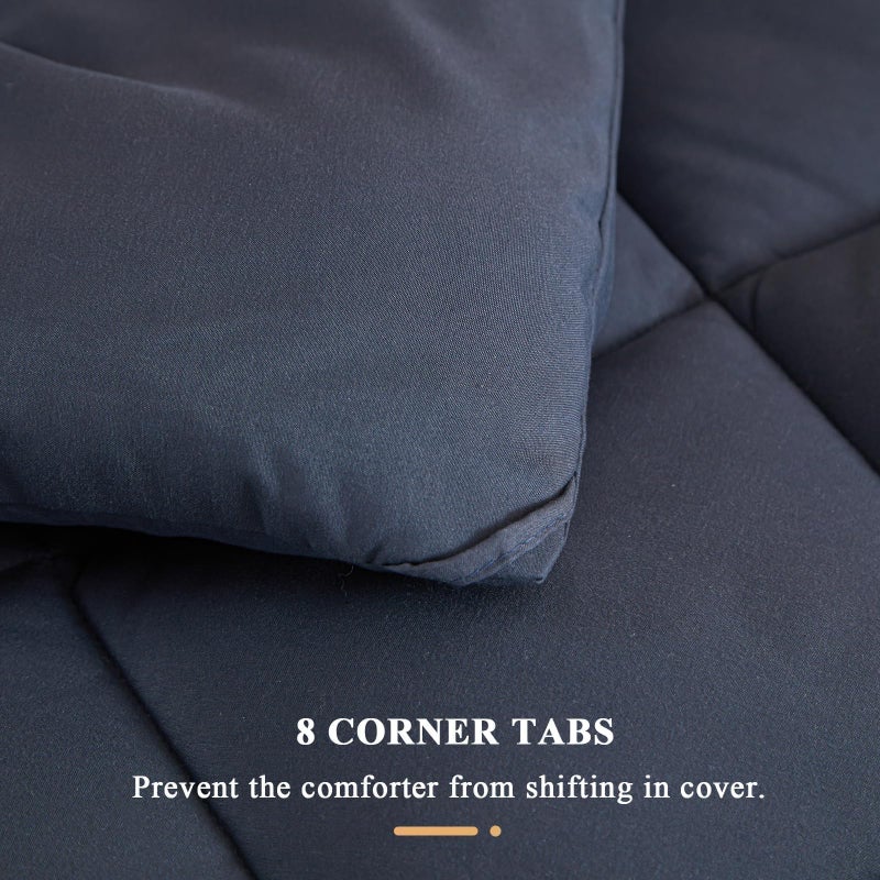 MIOTO 132x120 Alaskan King Comforter, Extra Large King Size Comforter Oversized, All Season Soft Lightweight Quilt Down Alternative Duvet Insert with 8 Corner Tabs(120x132, Grey) - Image 4