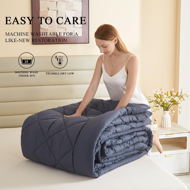 MIOTO 132x120 Alaskan King Comforter, Extra Large King Size Comforter Oversized, All Season Soft Lightweight Quilt Down Alternative Duvet Insert with 8 Corner Tabs(120x132, Grey) - Image 5