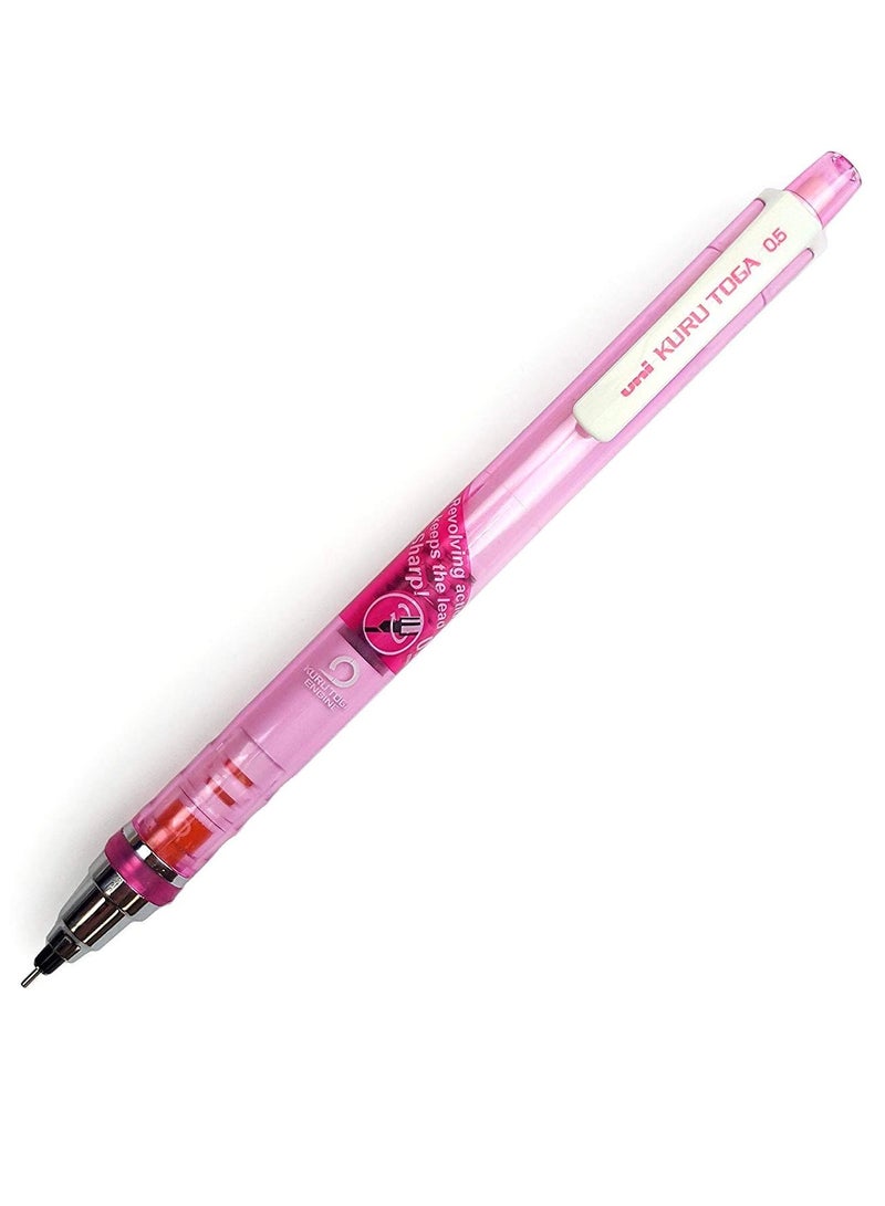 Kurutoga Mechanical Pencil 0.5mm Tip Pink Barrel