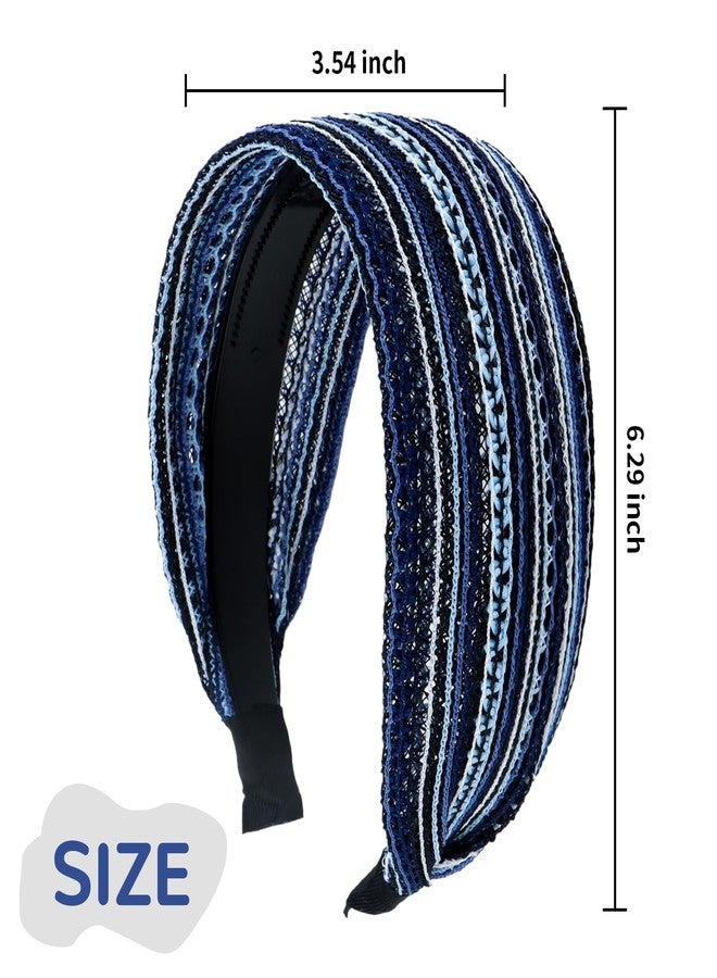 ACO-UINT 4 Pack Wide Headbands for Women, Large Head Bands With Teeth, Non-slip Thick Turban Hairbands, Hair Accessories - Image 2