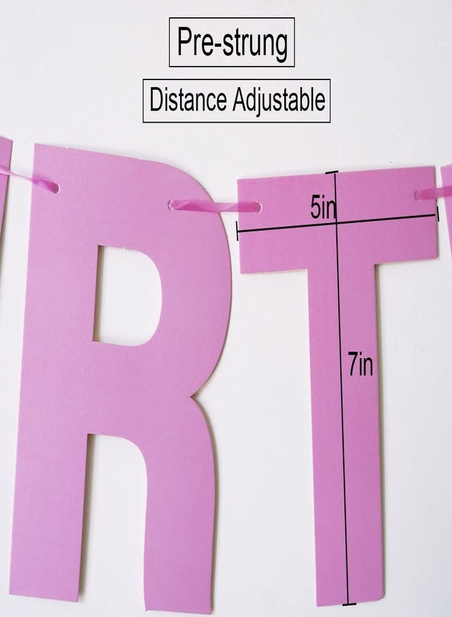 HANKOR Prestrung Happy Birthday Banner - Pink Birthday Sign Garland Bunting, Decorations for Girls & Women - Image 3