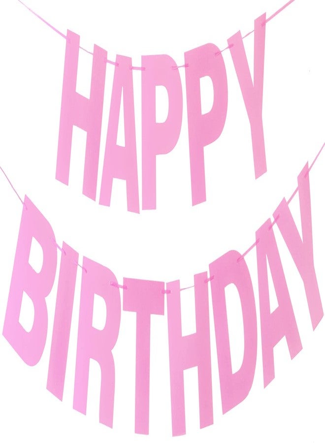 HANKOR Prestrung Happy Birthday Banner - Pink Birthday Sign Garland Bunting, Decorations for Girls & Women - Image 1