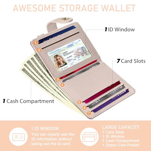 Jogjam Cute Kawaii White Cats Rfid Ladies Wallet, Small Credit Card Women Wallet, Japanese Dessert House PU Leather Bifold Cash Zipper Coin Pocket for Female - Image 4