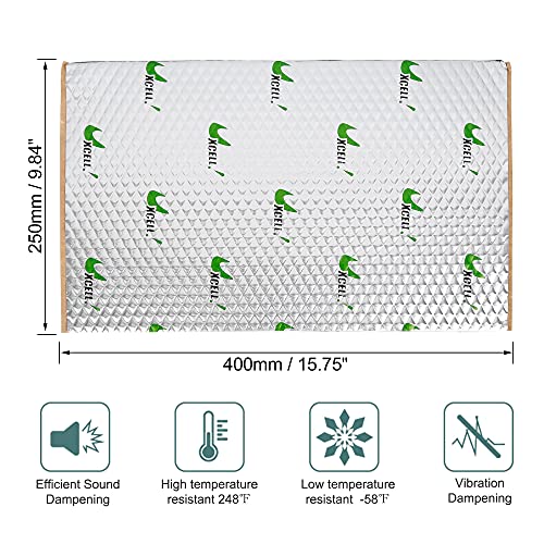uxcell 34 قطعة 80 مل 36 قدم مربع مادة عازلة للصوت للسيارة وسادة عازلة للحرارة وسادة بتيل مادة تخميد ذاتية اللصق حاجز صوتي للباب والسقف والأرضية - Image 2