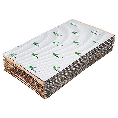 uxcell 34 قطعة 80 مل 36 قدم مربع مادة عازلة للصوت للسيارة وسادة عازلة للحرارة وسادة بتيل مادة تخميد ذاتية اللصق حاجز صوتي للباب والسقف والأرضية - Image 1