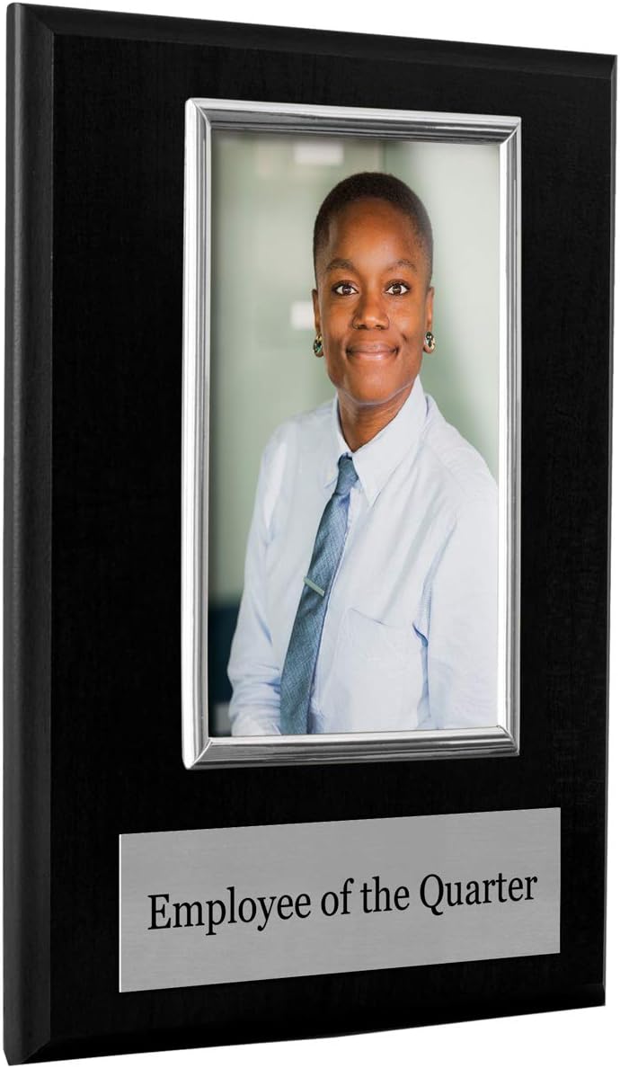 PlaqueMaker Pre-designed Employee of the Month, Quarter or Year Award Plaque - 8 x 10" Photo Plaque holds a 6 x 4" Portrait Photo (Quarter) - Image 5