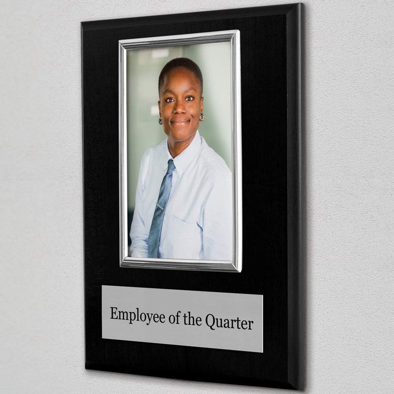 PlaqueMaker Pre-designed Employee of the Month, Quarter or Year Award Plaque - 8 x 10" Photo Plaque holds a 6 x 4" Portrait Photo (Quarter) - Image 4