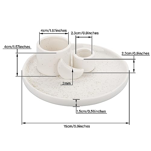 ZenBless 4 in 1 Incense Burner Holder, Palo Santo Holder, Sage Holder for Burning, Incense Holder for Sticks, Candle Holder, Ceramic Ash Catcher Tray for Meditation Yoga Room Home Decor (White) - Image 3
