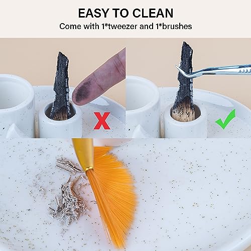 ZenBless 4 in 1 Incense Burner Holder, Palo Santo Holder, Sage Holder for Burning, Incense Holder for Sticks, Candle Holder, Ceramic Ash Catcher Tray for Meditation Yoga Room Home Decor (White) - Image 5