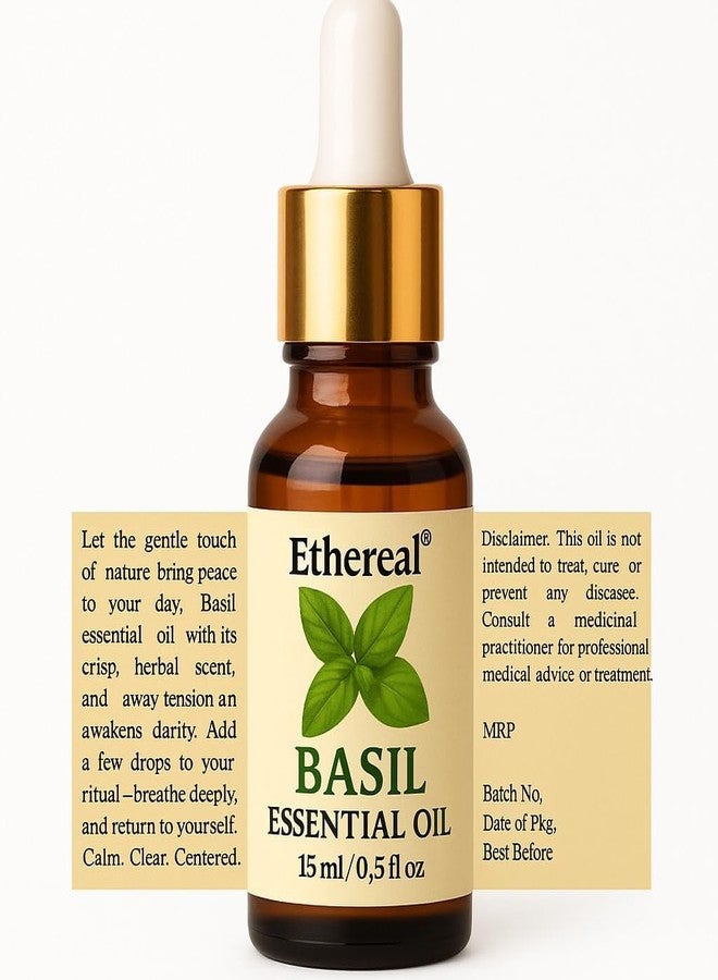 Ethereal Basil (Tulsi) Essential Oil – 100% Pure, Natural & Organic – Therapeutic Grade – For Skin Care, Aromatherapy, Massage, Candles, DIY & Relaxation – 15ml - Image 2
