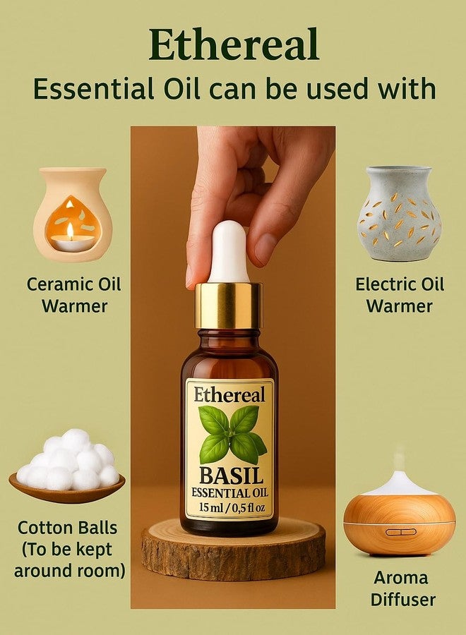 Ethereal Basil (Tulsi) Essential Oil – 100% Pure, Natural & Organic – Therapeutic Grade – For Skin Care, Aromatherapy, Massage, Candles, DIY & Relaxation – 15ml - Image 4