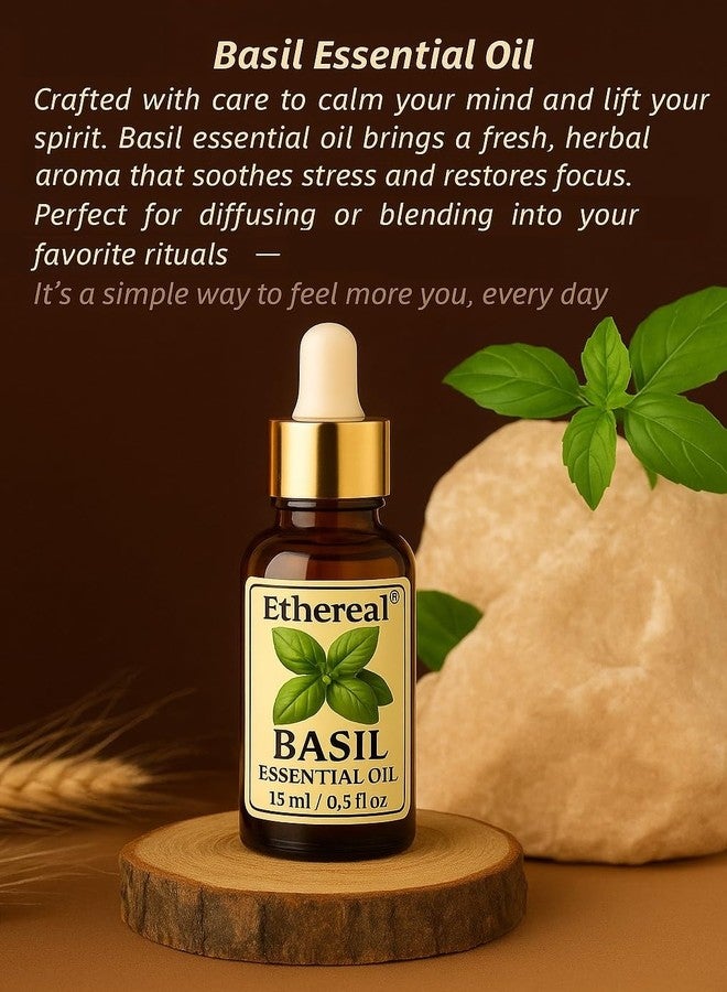 Ethereal Basil (Tulsi) Essential Oil – 100% Pure, Natural & Organic – Therapeutic Grade – For Skin Care, Aromatherapy, Massage, Candles, DIY & Relaxation – 15ml - Image 5