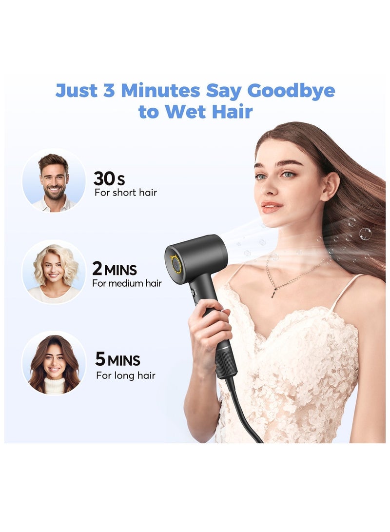 BOPCAL 1500W Professional High‑Speed Blow Dryer,110000RPM,200 Million Negative Ions Ionic Hair Dryer with Concentrator, Thermo‑Control Low Noise Lightweight for Home Salon & All Hair Types - Image 3