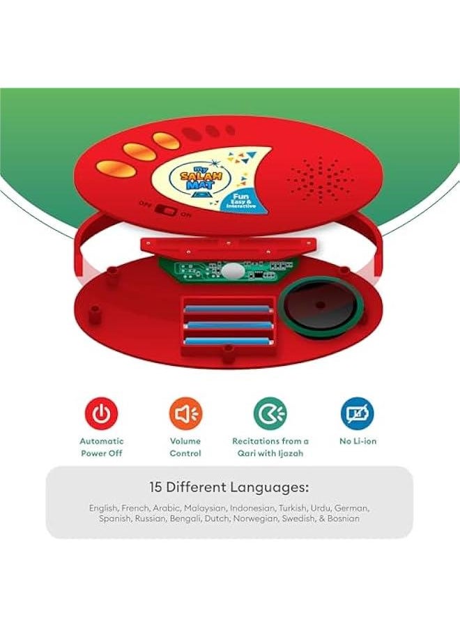 KHAJUL - Salah Learning Prayer Mat with 36 Touch Keys and 7 Languages, Speaker, Fun & Easy Interactive Islamic Toy for Ages 3+ Children - Image 1
