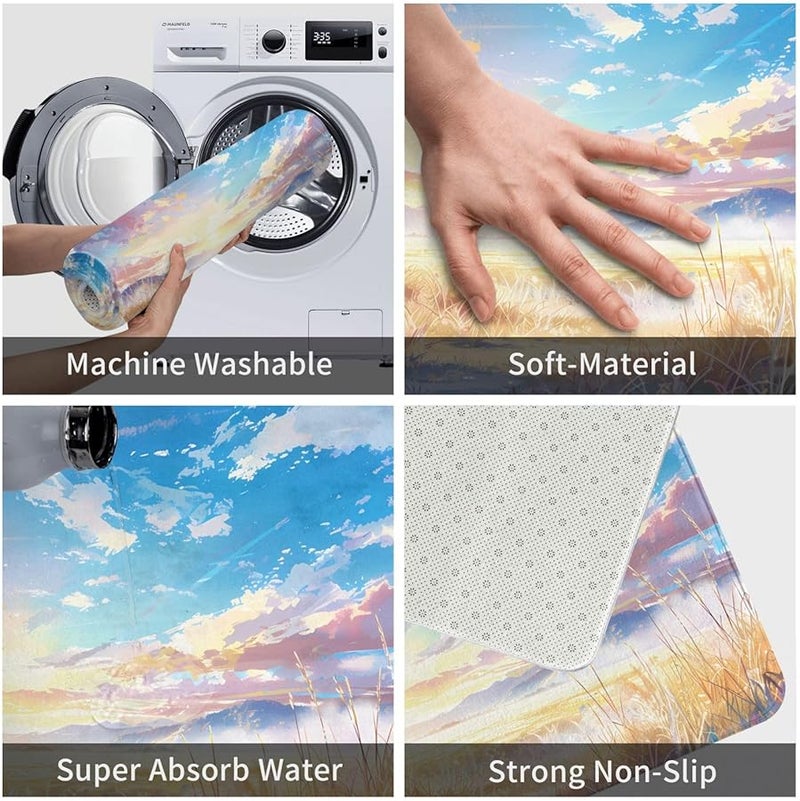 حصيرة الباب PHAYAH Sky مقاس 16x24 بوصة للاستخدام الداخلي والخارجي، مناسبة للشرفة والجراج والرواق كقطعة ديكور - Image 5