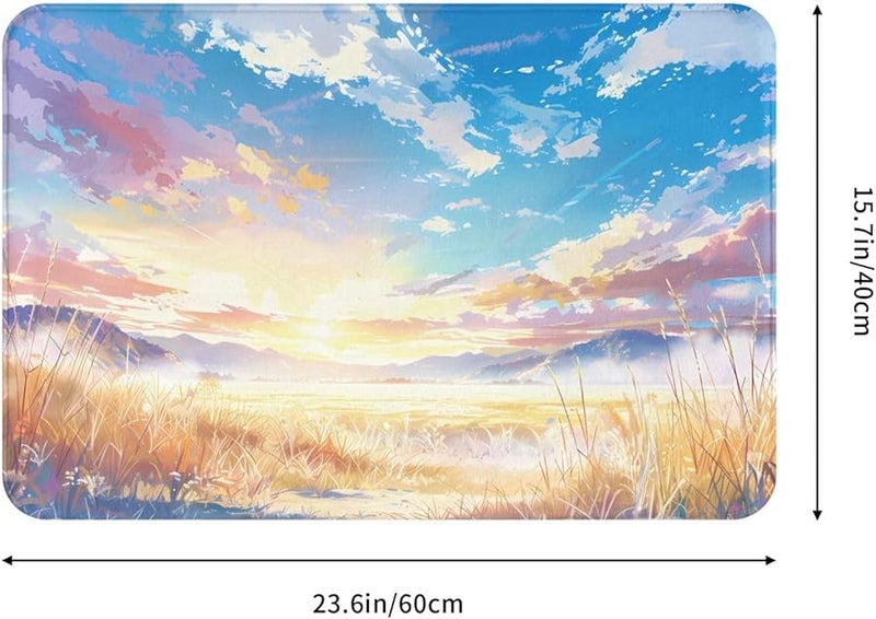 حصيرة الباب PHAYAH Sky مقاس 16x24 بوصة للاستخدام الداخلي والخارجي، مناسبة للشرفة والجراج والرواق كقطعة ديكور - Image 2