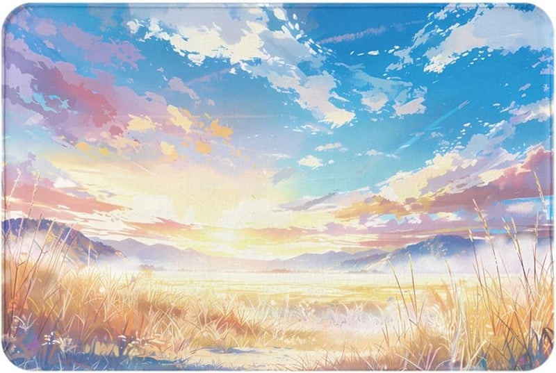 حصيرة الباب PHAYAH Sky مقاس 16x24 بوصة للاستخدام الداخلي والخارجي، مناسبة للشرفة والجراج والرواق كقطعة ديكور - Image 3