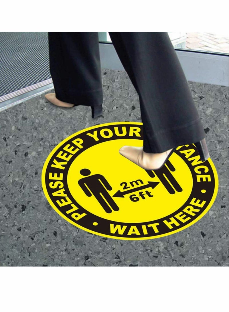Social Distancing Floor Decals, 10 PCS Commercial Grade Stickers for 6 Feet Apart Safety Markers, Ideal for Queue Management and Health Safety Signage  - Image 5