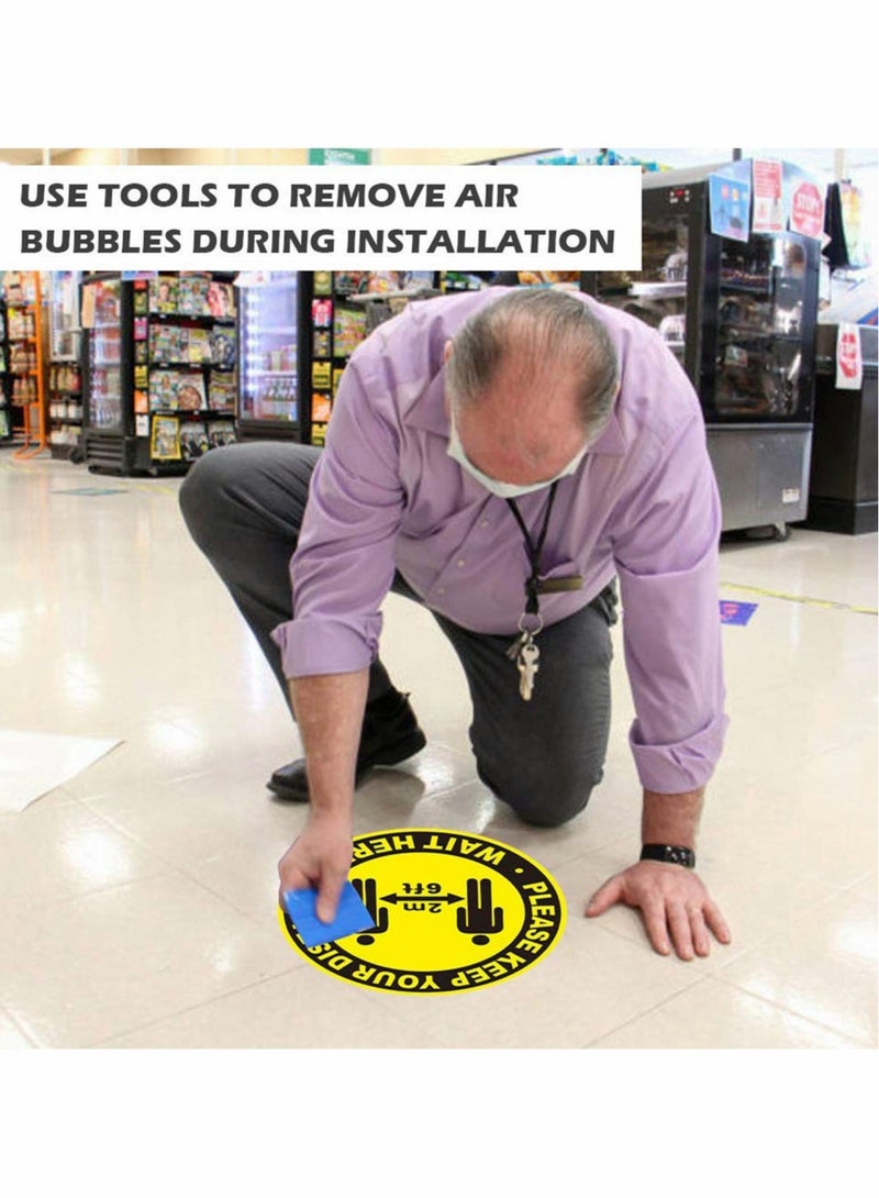 Social Distancing Floor Decals, 10 PCS Commercial Grade Stickers for 6 Feet Apart Safety Markers, Ideal for Queue Management and Health Safety Signage  - Image 4