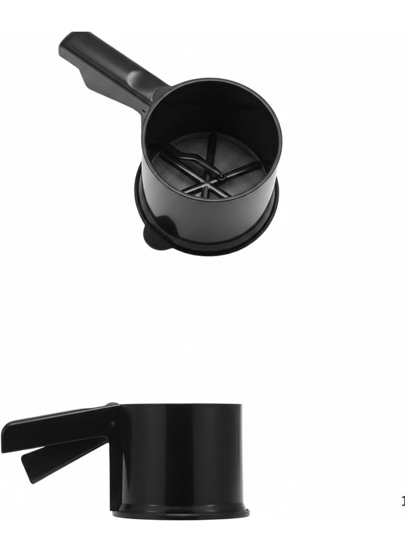 Handheld Professional Flour Sifter – One-Hand Press Sieve for Powdered Sugar and Baking Ingredients-Black - Image 1