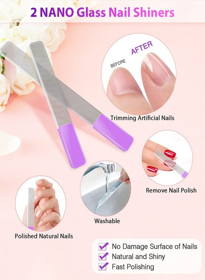HealPure مبرد أظافر زجاجي وملمع أظافر، مجموعة 4 قطع من مبرد الأظافر الكريستالي وملمع الأظافر الزجاجي النانو، مجموعة مميزة مع حقيبة، أداة مهنية لتجميل الأظافر، مبرد أظافر تشيكي للأظافر الطبيعية، هدية للنساء والفتيات - Image 3