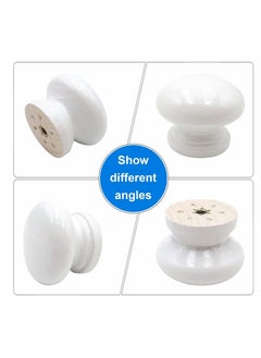 Y&D Round Wood Cabinet Knobs, Mushroom Shape White Wooden Pulls, Drawer Dresser Cupboard Wardrobe (12pcs, Diameter: 1.34 Inch, Height: 1 Inch)  - Image 3