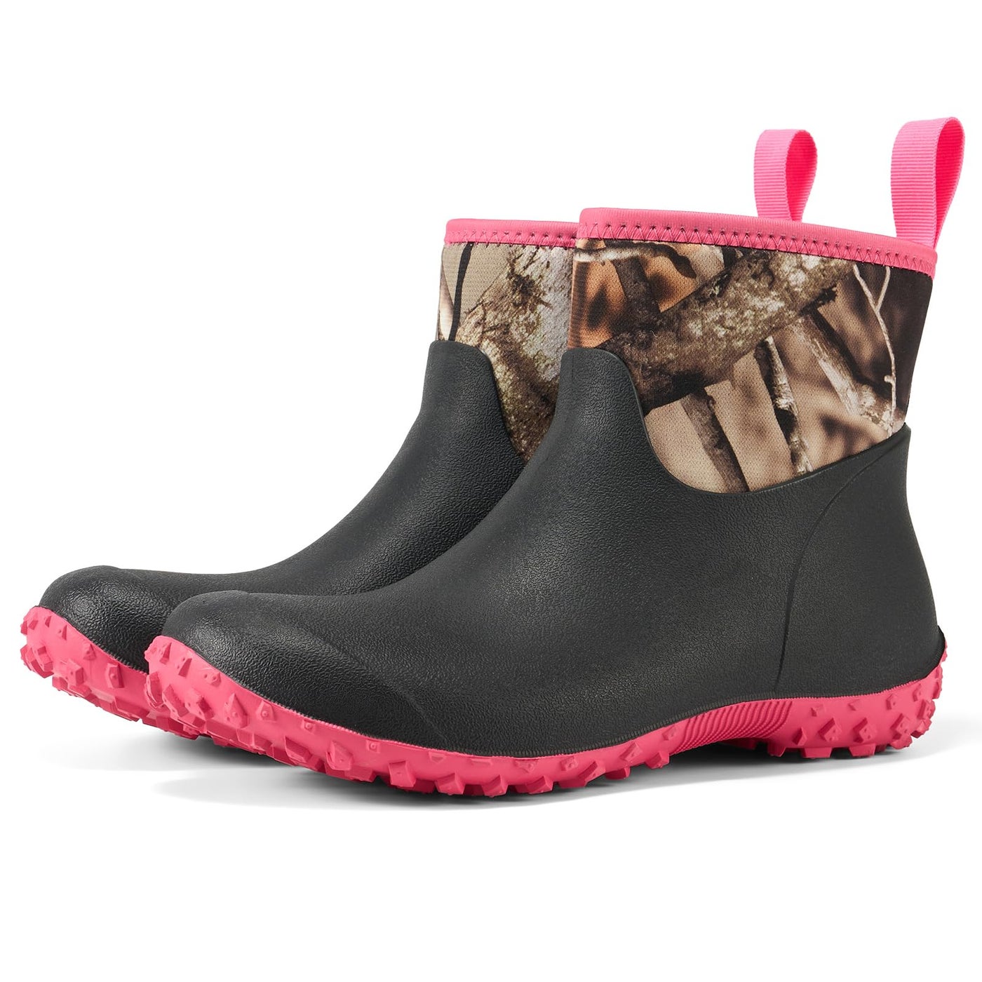HISEA Women's Rubber Boots Waterproof, Ankle Rain Boots Insulated Neoprene Mud Boots, Anti-Slip Outdoor Work Shoes for Hunting Gardening Farming Yard Working