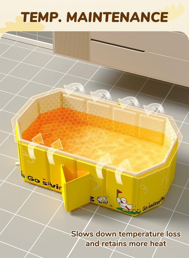 VBABY Collapsible Baby Bathtub, Portable Toddler Bathtub with 2 Drain Holes, Foldable Baby Tubs for Infants to Toddler, Travel Baby Tubs, Easy to Clean, Yellow - Image 5
