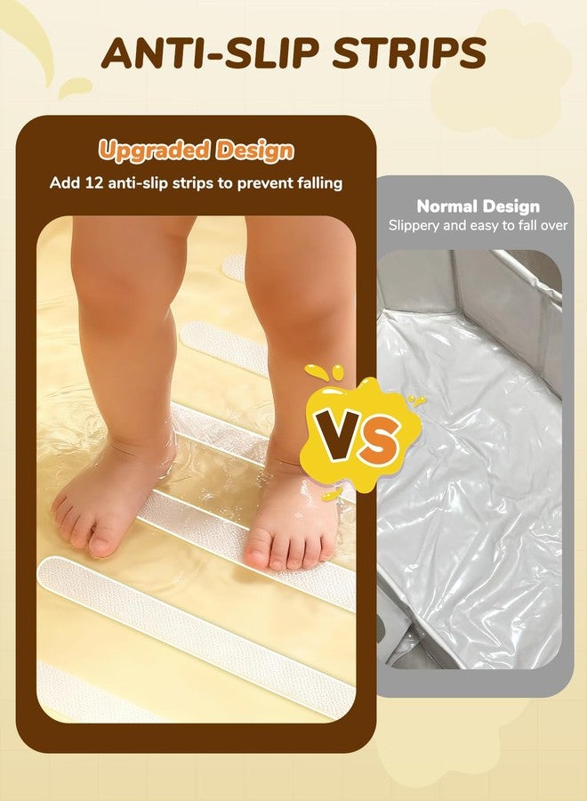 VBABY Collapsible Baby Bathtub, Portable Toddler Bathtub with 2 Drain Holes, Foldable Baby Tubs for Infants to Toddler, Travel Baby Tubs, Easy to Clean, Yellow - Image 4