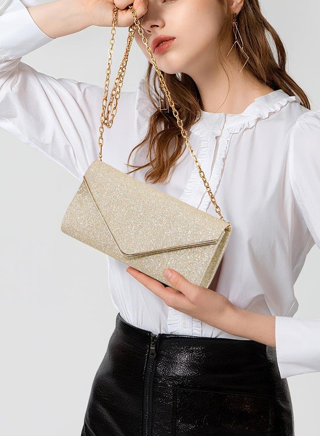 Naimo Flap Dazzling Clutch Bag Evening Bag with Detachable Chain - Image 2