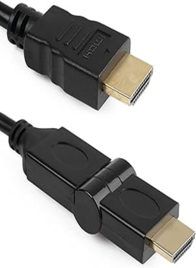 keendex Keendex kx 2510 high speed hdmi male to hdmi male cable with 180 degree rotation 10.2gbps, 1 meter - black, Ethernet 