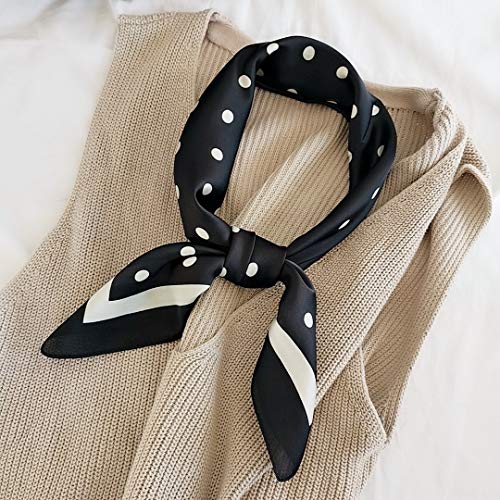 FONYVE Silk Feeling Scarf Medium Square Satin Head Wrap for Women 27.5 inches - Image 5