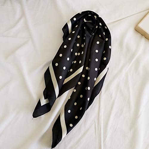 FONYVE Silk Feeling Scarf Medium Square Satin Head Wrap for Women 27.5 inches - Image 4