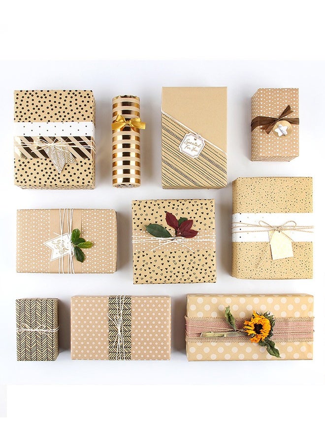 Zeemey 6 Sheets Gift Wrapping Paper With Accessories,Holiday Gift Wrapping Paper,Birthday Gift Box Gift Wrapping DIY, Gift Wrapping Paper for Birthday, Holiday, Wedding, Party,Kids Gift Wrapping (70cmX50cm)  - Image 4