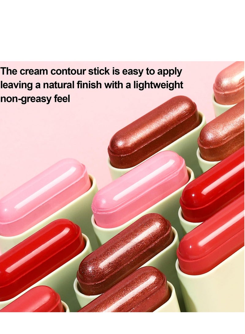 Excefore Highlighter Creamy Blush Stick, Skin-Illuminating Highlighter Makeup Stick, Long Lasting Waterproof Smooth Luminizer Shimmer Stick, Suitable for Girls and Women (Pearl White) - Image 4