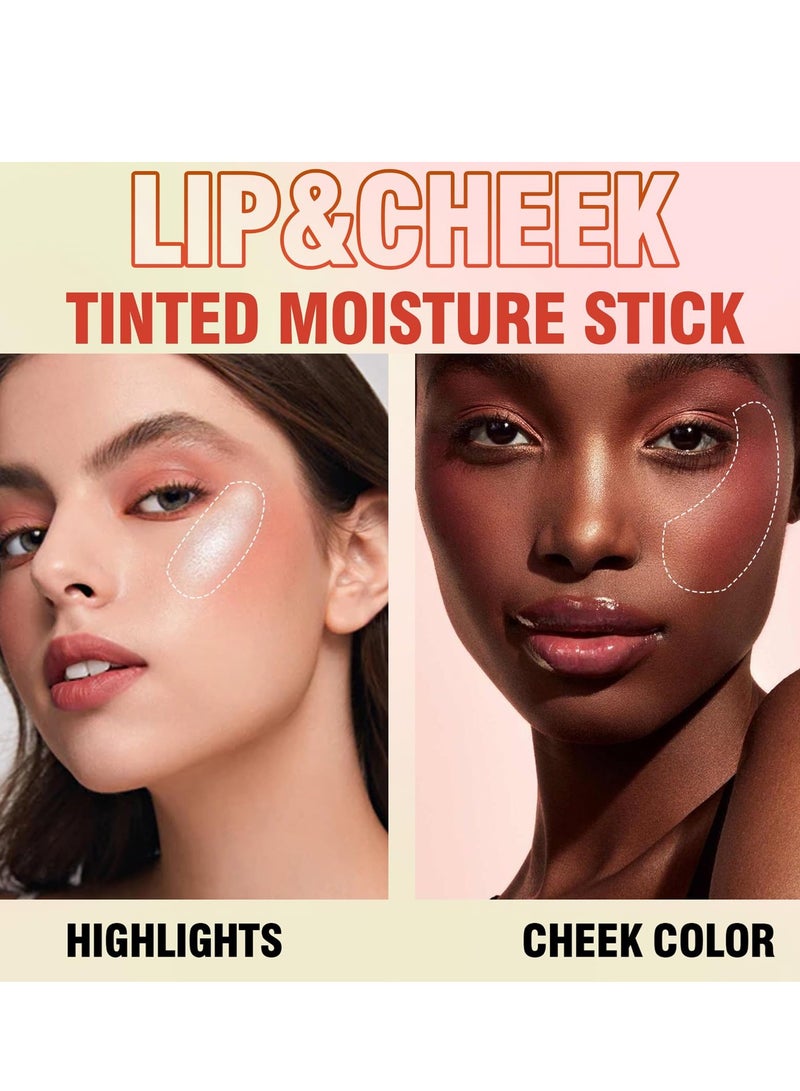 Excefore Highlighter Creamy Blush Stick, Skin-Illuminating Highlighter Makeup Stick, Long Lasting Waterproof Smooth Luminizer Shimmer Stick, Suitable for Girls and Women (Pearl White) - Image 2