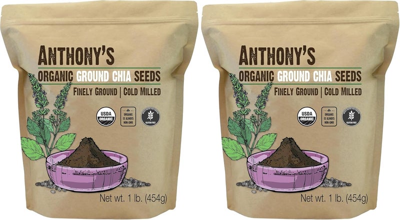 Anthony's Organic Ground Chia Seed, 1 lb, Finely Ground, Cold Milled, Gluten Free, Non GMO (Pack of 2) - Image 1