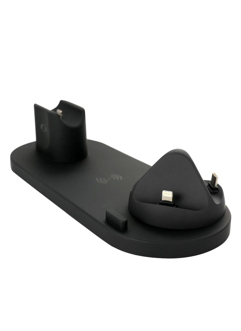 BGM 6-in-1 Wireless Charging Stand for iPhone/Android/Type-C with USB Port, Charger Dock Station for Apple Watch/AirPods/Samsung/Huawei/LG/HTC - Image 4