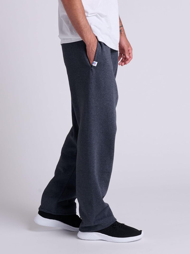 Russell Athletic Men's Dri-Power Open Bottom Sweatpants with Pockets - Black Heather - Image 3
