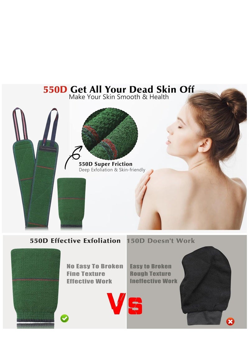 Exfoliating Glove  Back Scrubber - 2 in 1 Body Scrubber, Scrubbers for Use Shower, Mitt, Exfoliator - Image 3