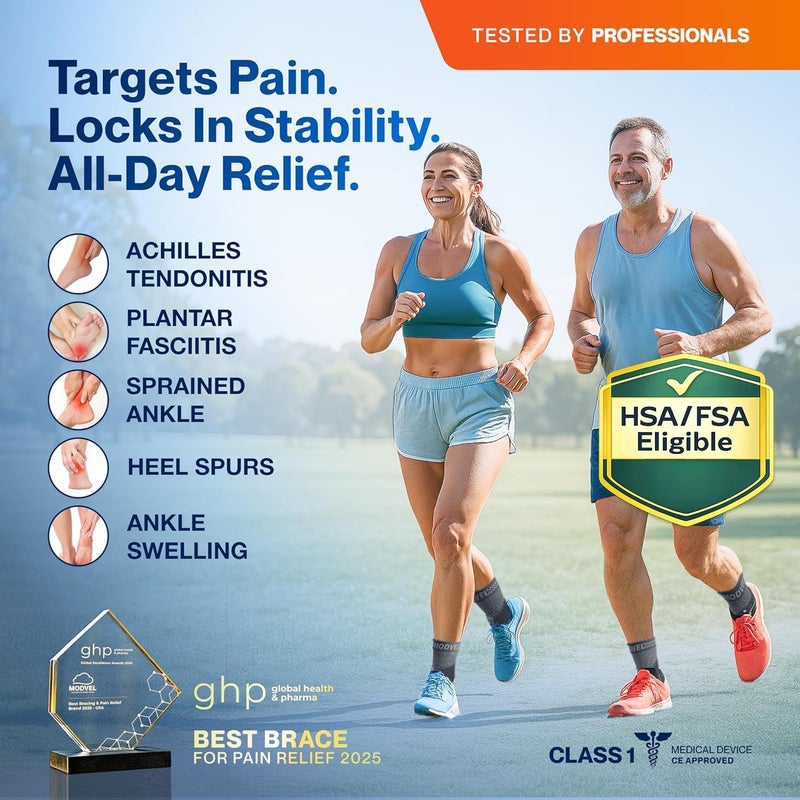 Modvel Foot & Ankle Brace Socks with Adjustable Support Strap â€“ Compression Sleeve for Sprained Ankle, Plantar Fasciitis Relief Tendonitis & Arthritis, Stabilizing Foot & Ankle Support for Women & Men - Image 2