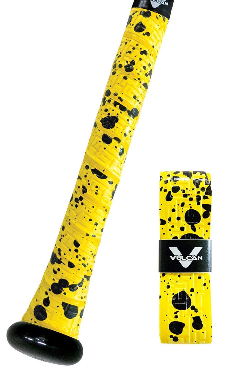 Vulcan | 1.00mm Bat Grip | Baseball/Softball | Yellow Splatter - Image 1