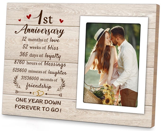 1ST ANNIVERSARY PAPER GIFTS FOR HIM HER ONE YEAR ROMANTIC WEDDING PICTURE FRAME FIT 4X6 PHOTOS FOR BOYFRIEND GIRLFRIEND 1 YEAR ANNIVERSARY VALENTINES GIFTS FOR HUSBAND WIFE COUPLE
